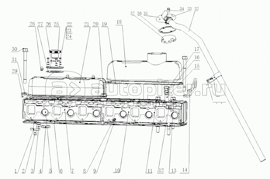 J80G1-1003000/02 Cylinder Head and Cylinder Head Cover Assembly