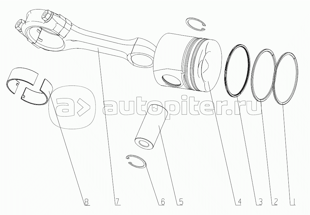 J0100-1004000/05 Piston AND Connecting Rod Assembly