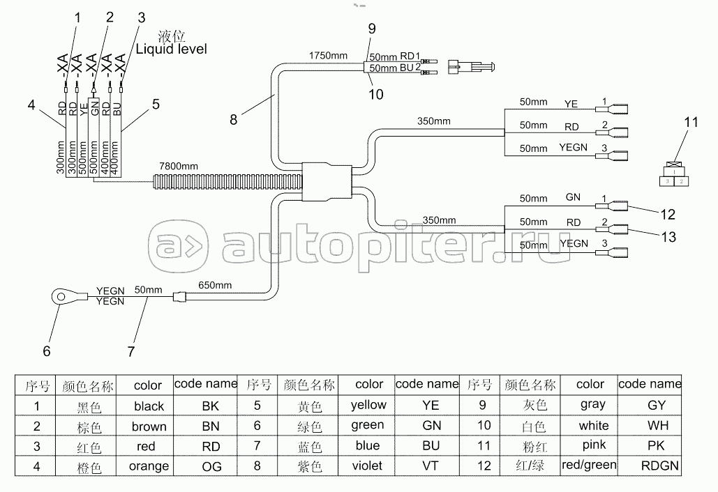 Fan level wiring harness 001600027316A3C00