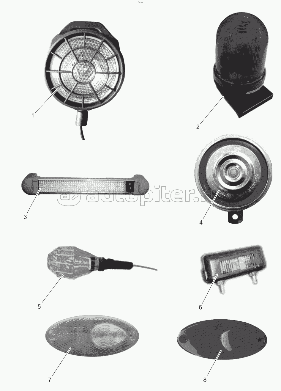Pump truck lamps, electric flute assembly 001615427330A1AT7