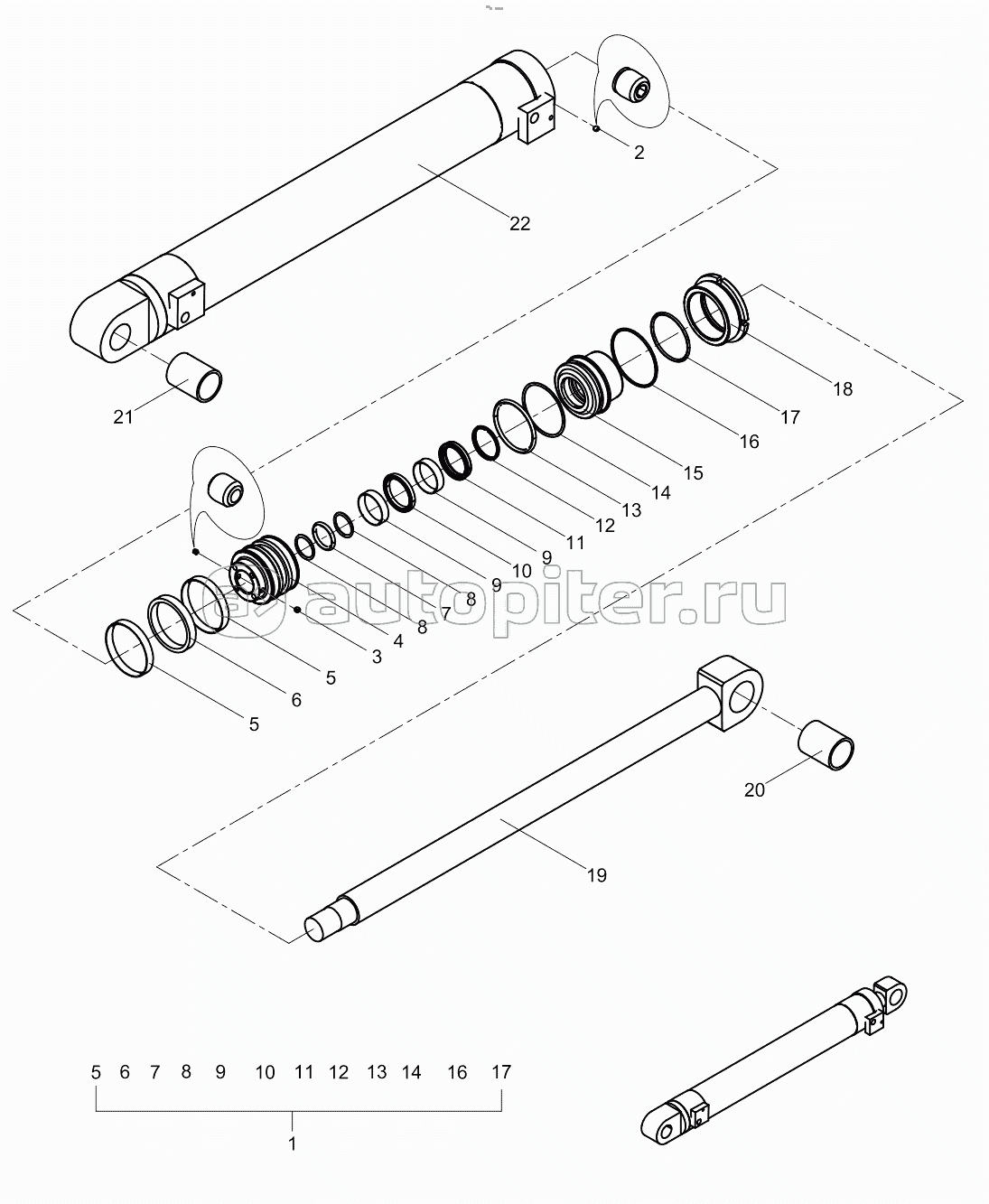 Four-section arm cylinder 001615407A0400000