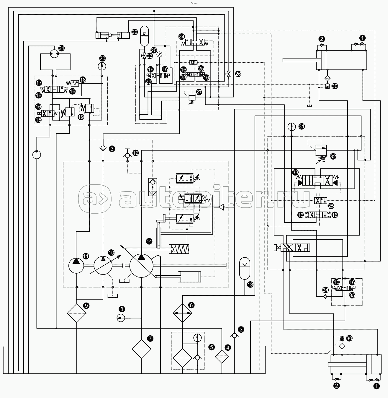 Pumping hydraulic schematic diagram 001615417A0000000