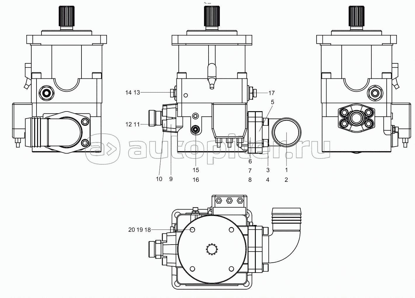 Rexroth open type 190 pump set 001607118A0103000
