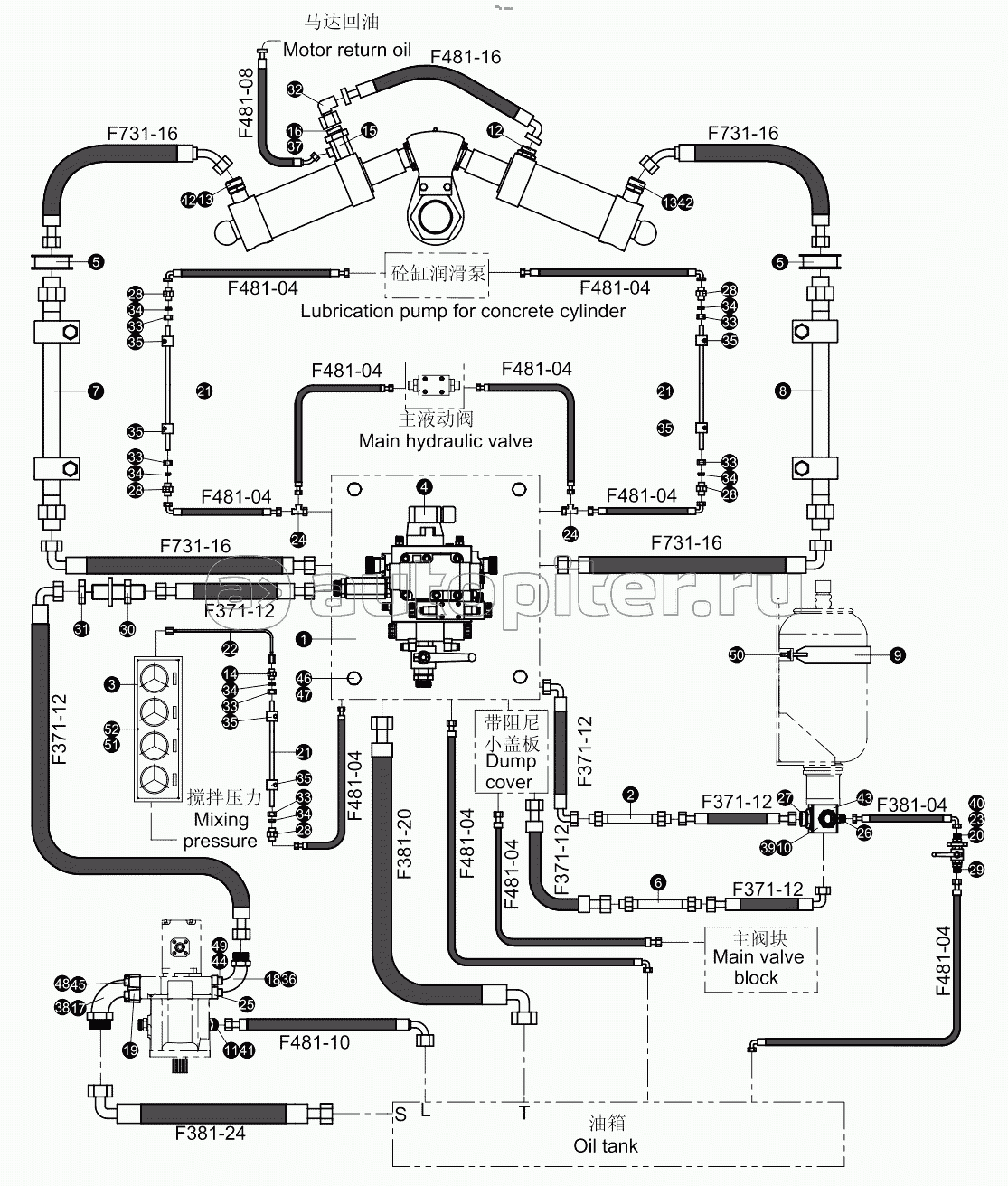 Distribution oil circuit layout diagram 001615419A0000000