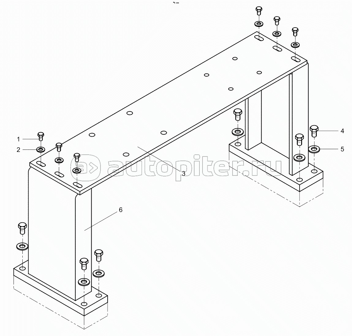 Distribution valve block mounting frame 001615419A0001000