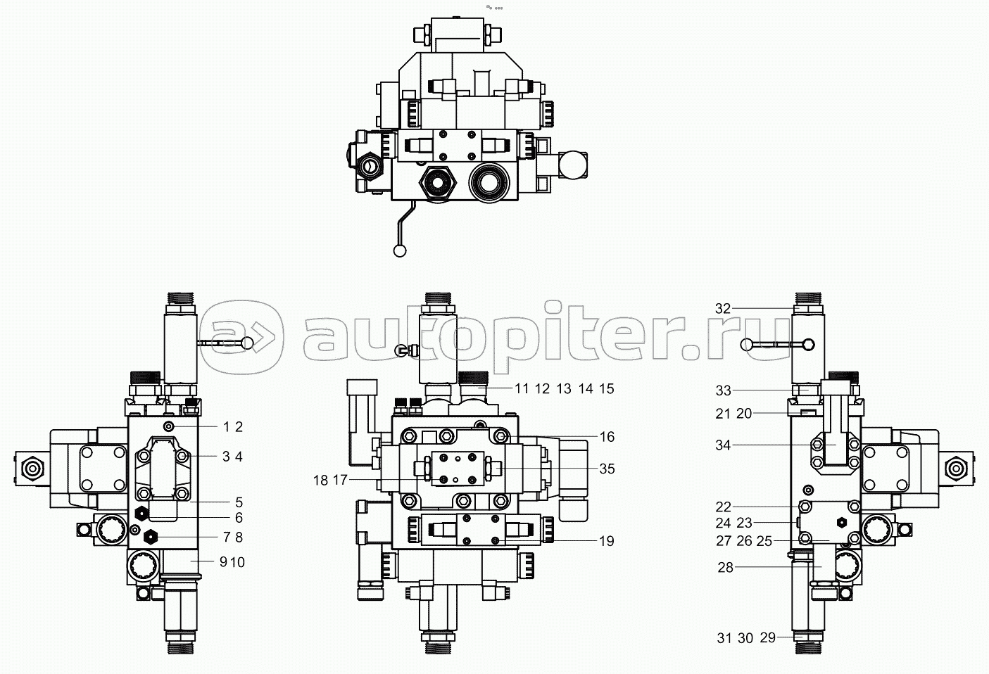Distribution valve set 001605119A0010000
