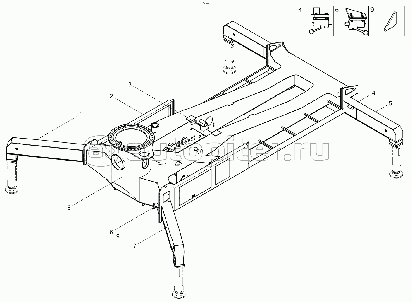 Chassis outrigger assembly 001615403A0000000