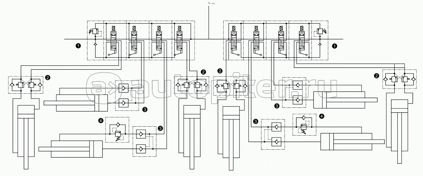 Chassis hydraulic schematic diagram 001615458A0000000