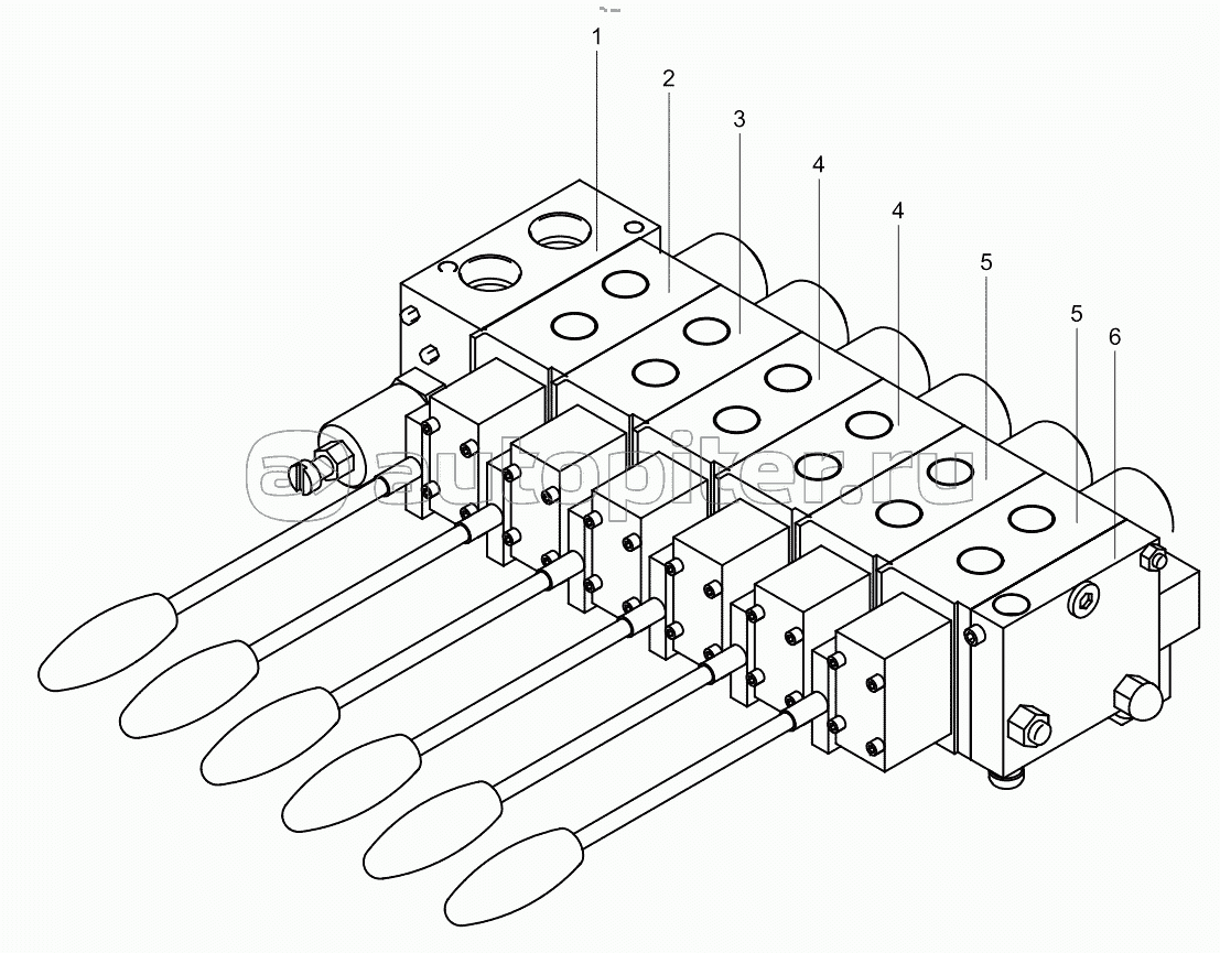 Multi-way valve assembly (six-in-one) 001607150A0010000