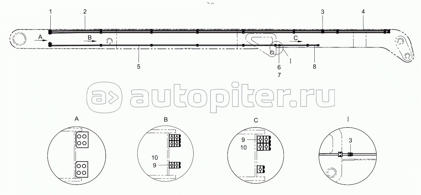 One-section arm cloth tube diagram 001615449A0001000
