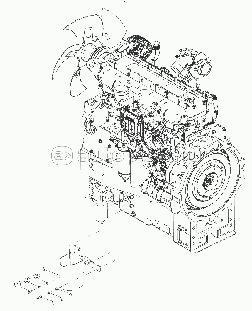 015723084LC040000 Installation of return oil filter support