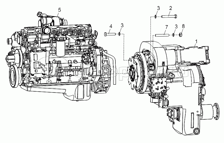 TRANSMISSION AND ENGINE PRE-ASSEMBLY D00757911700200000Y
