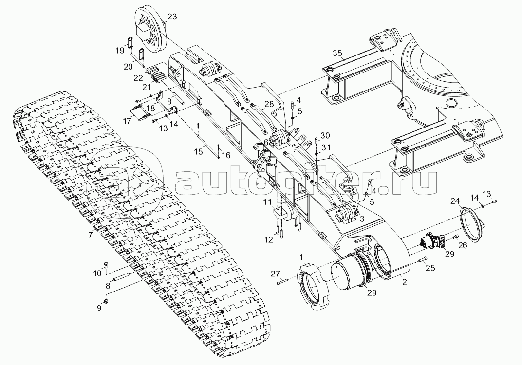 LEFT CRAWLER CARRIER ASSY. D00663112400000000Y