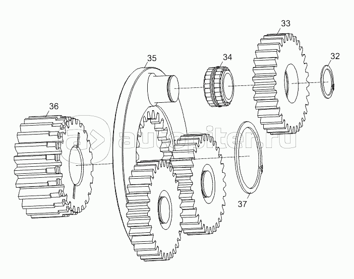 TRAVELING REDUCER (PRIMARY PLANET CARRIER ASSY.) D1030200733_100014Y