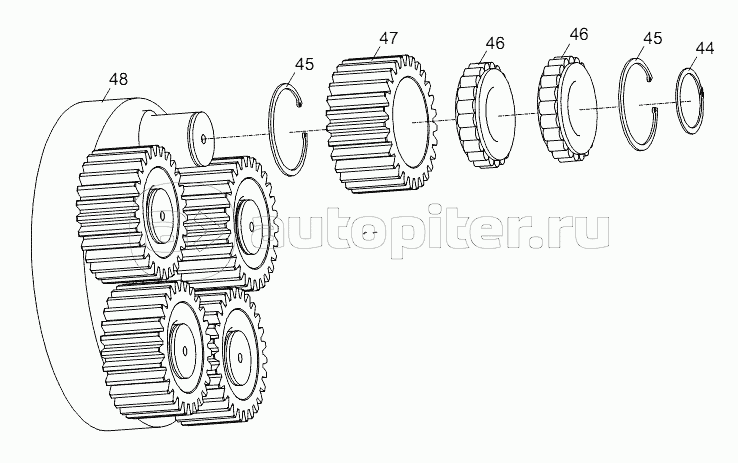 TRAVELING REDUCER (THIRD PLANET CARRIER ASSY.) D1030200733_100014Y