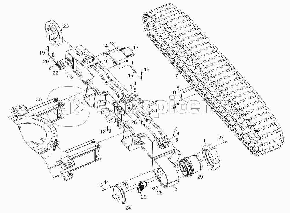 RIGHT CRAWLER CARRIER ASSY. D00663112500000000Y