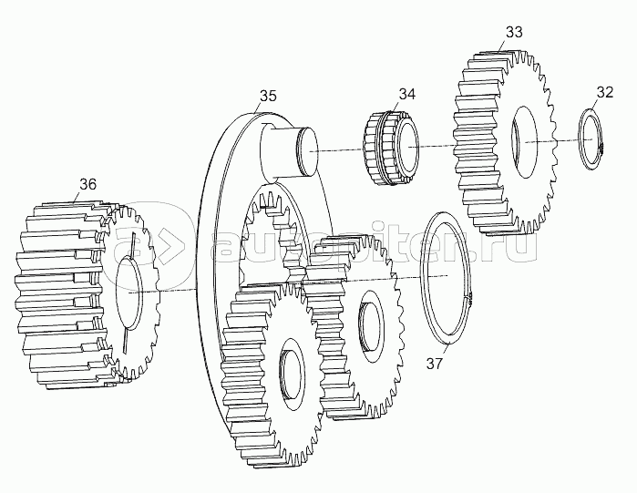 TRAVELING REDUCER (PRIMARY PLANET CARRIER ASSY.) D1030200733_100014Y