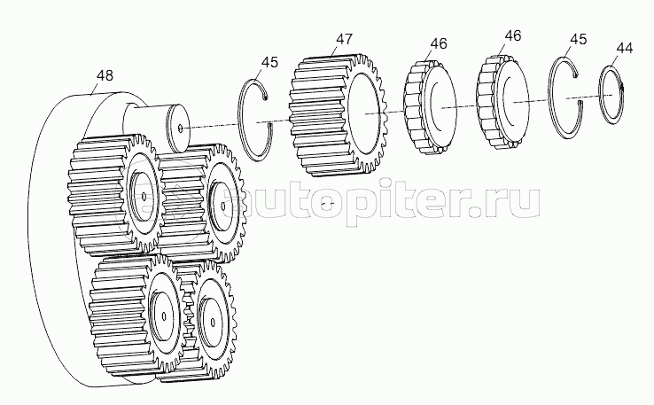 TRAVELING REDUCER (THIRD PLANET CARRIER ASSY.) D1030200733_100014Y