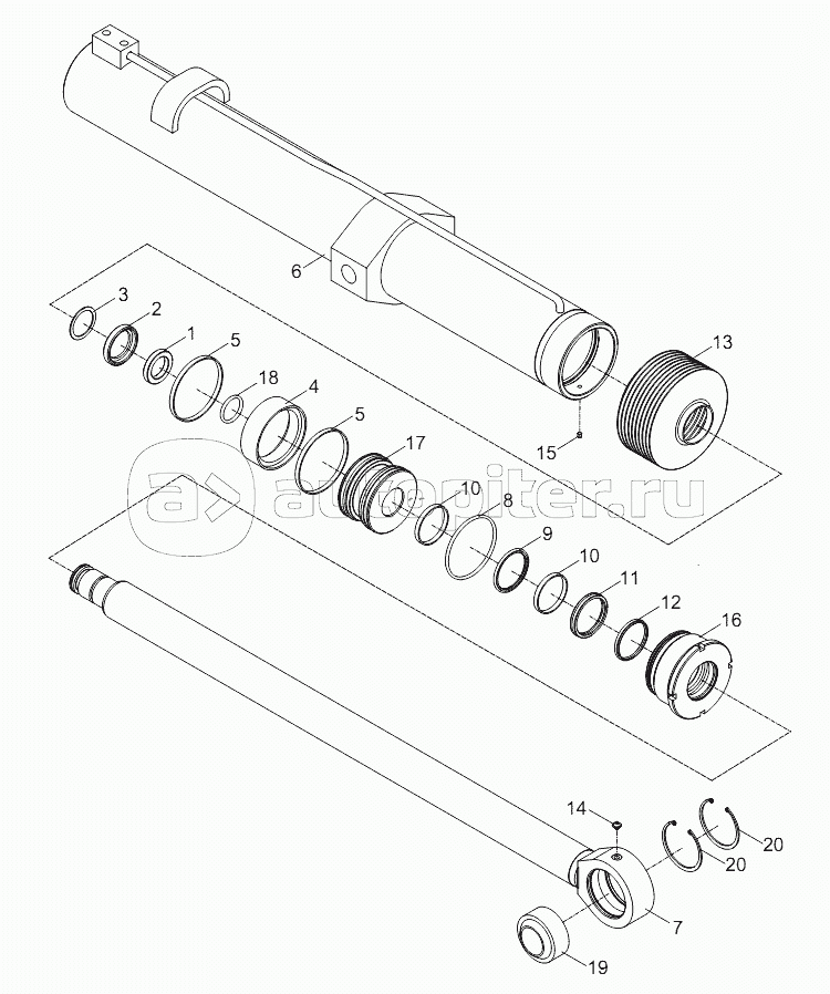 CRAWLER CARRIER EXTENDING & RETRACTING CYLINDER D00663118401600000_6400Y