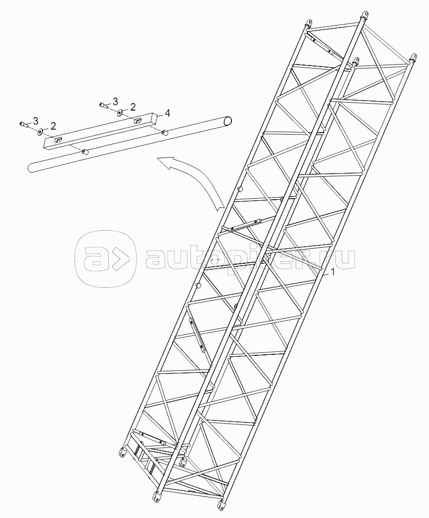 9M MAIN BOOM INTERMEDIATE SECTION A ASSY. D00663110100600000Y