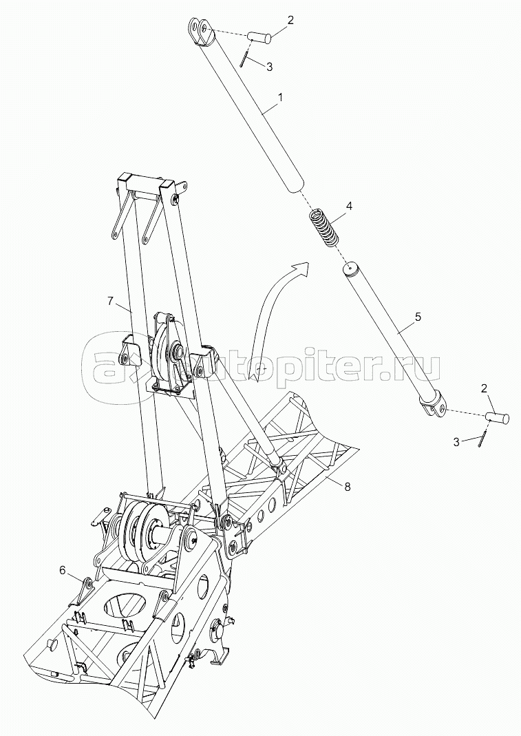 FRONT TILTNG-BACK SUPPORT OF FIXED JIB D00663003100600001Y