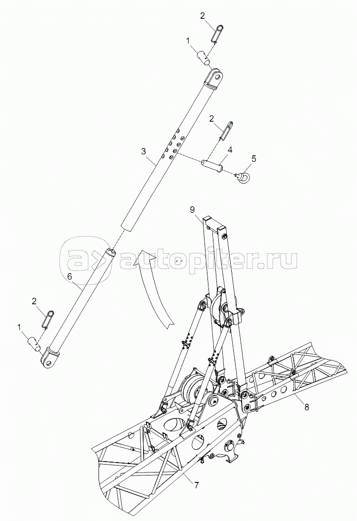 REAR TILTING-BACK SUPPORT OF FIXED JIB D00663053100200000Y