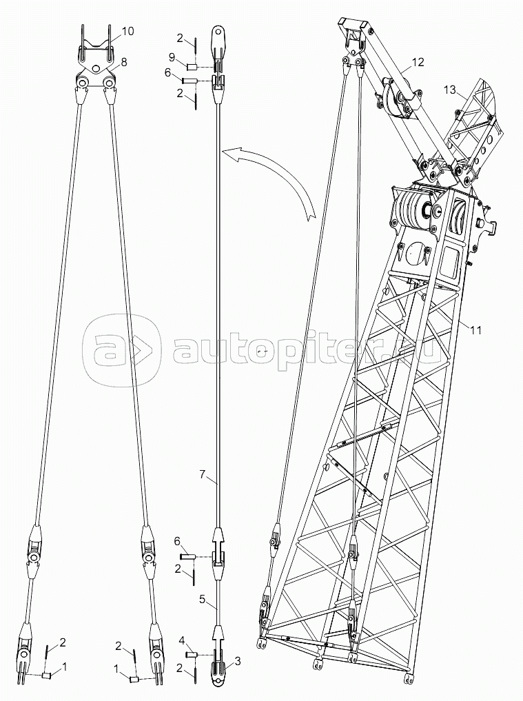 FIXED JIB REAR GUY LINES D00663115400400000Y