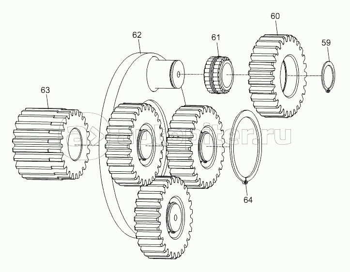 WINCH REDUCER (SECONDARY PLANET CARRIER ASSY.) D1030201281_100014Y
