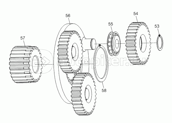 WINCH REDUCER (PRIMARY PLANET CARRIER ASSY.) D1030201281_100014Y