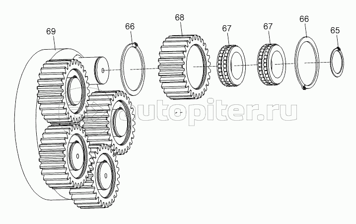 WINCH REDUCER (THIRD PLANET CARRIER ASSY.) D1030201281_100014Y