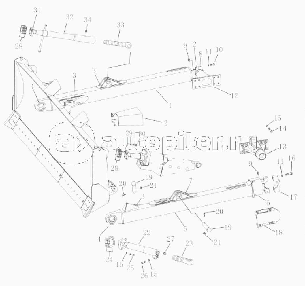 Подпорка прямого наклонного отвала (Для ZD160TS-3/ZD160TS-3H) (004904071A0000000)