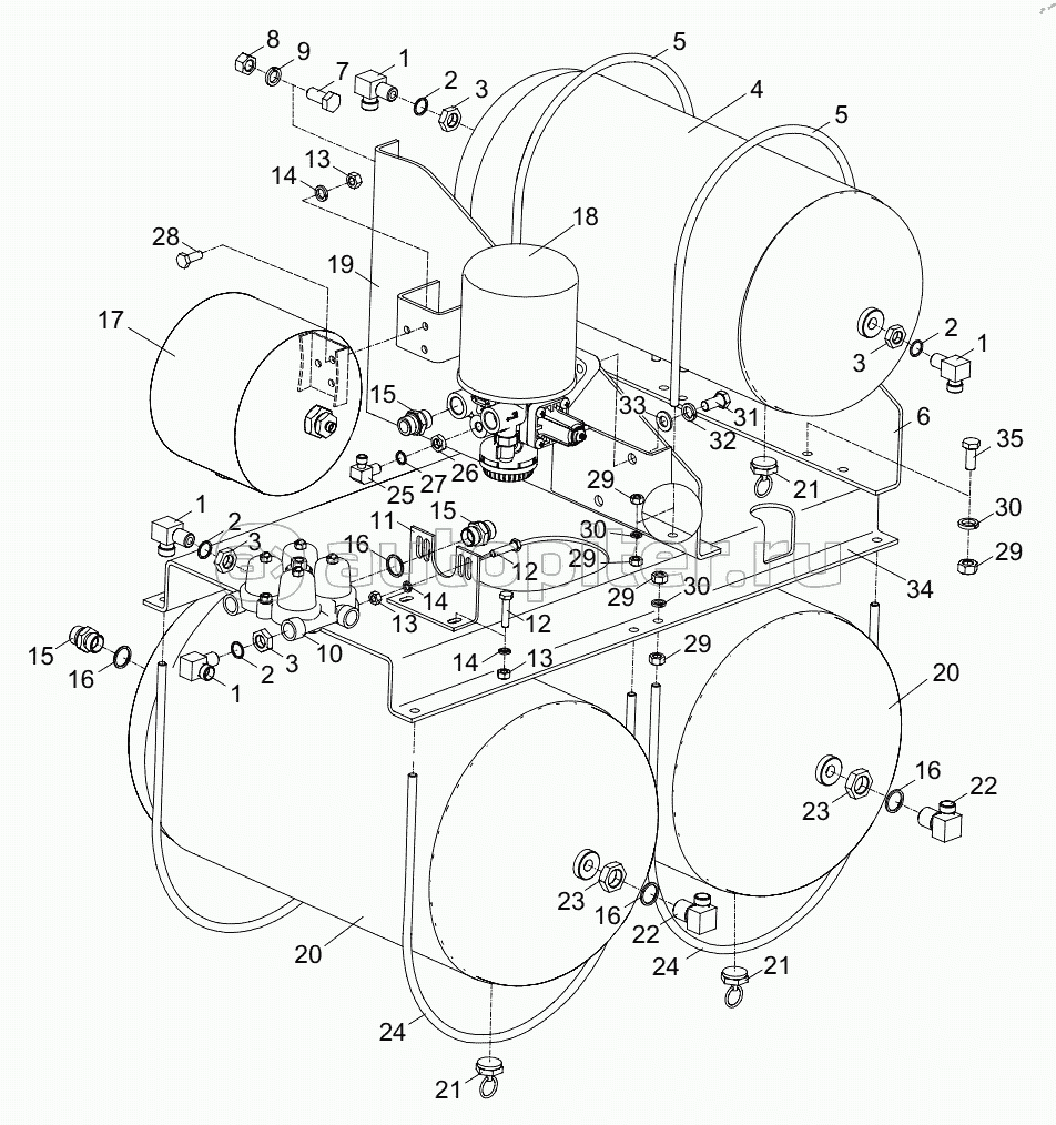 AIR RESERVOIR AND VALVE BLOCK INSTALATION D00671563500200000Y