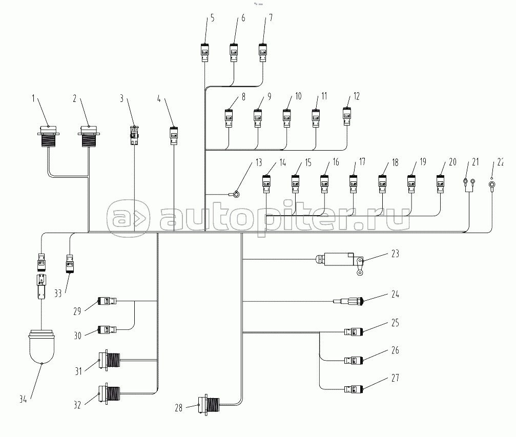 Turntable cables 00771106210410000 (with engine Perkins) Terminal component