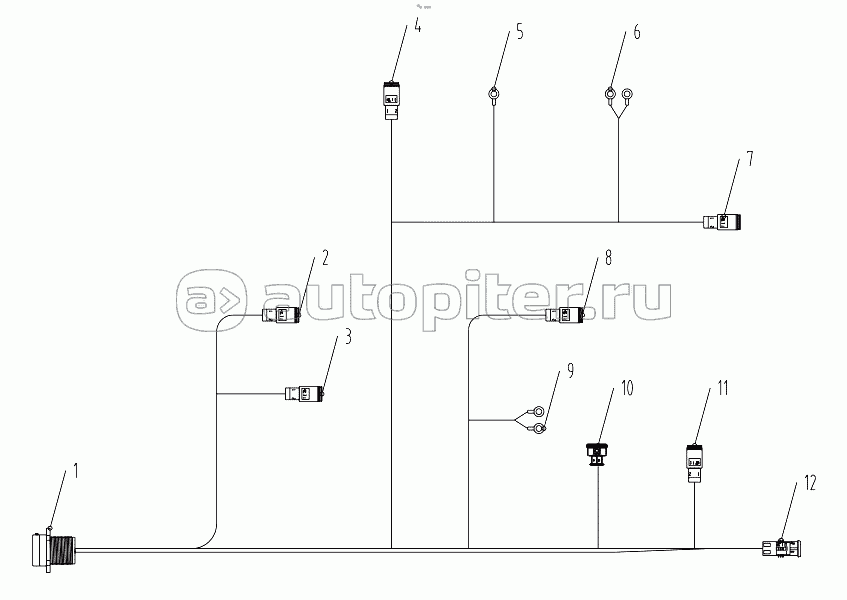ECU cables00771106210420000(with engine Perkins)Terminal components