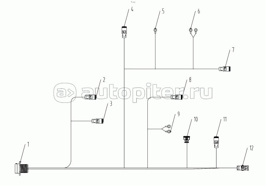 ECU cables00771106210420000 (with engine Perkins) connector
