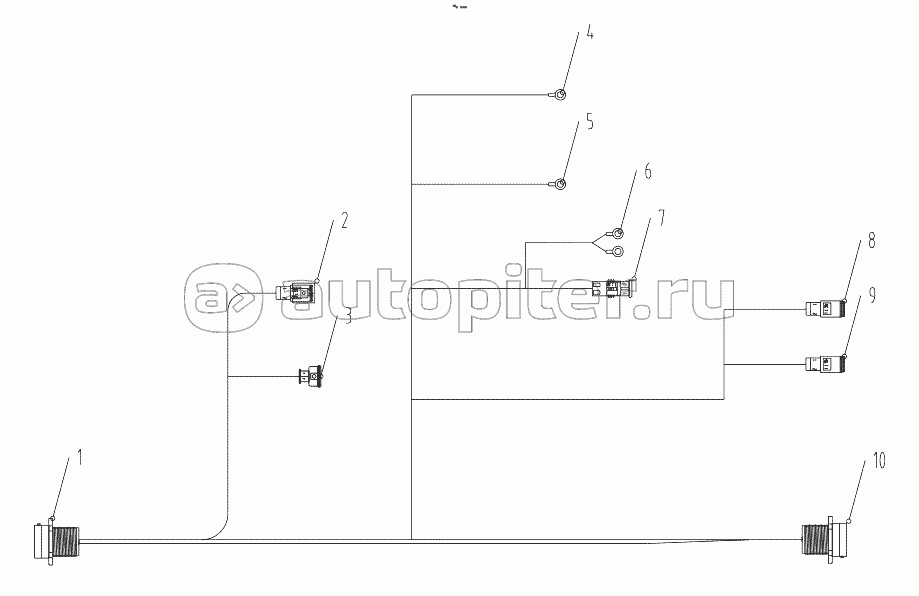 ECU cables00771106200420000 (with engine Deutz D435) Terminal components