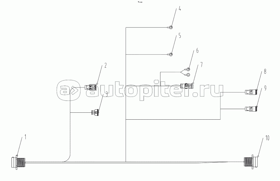 ECU cables00771106200420000 (with engine Deutz D435) connector