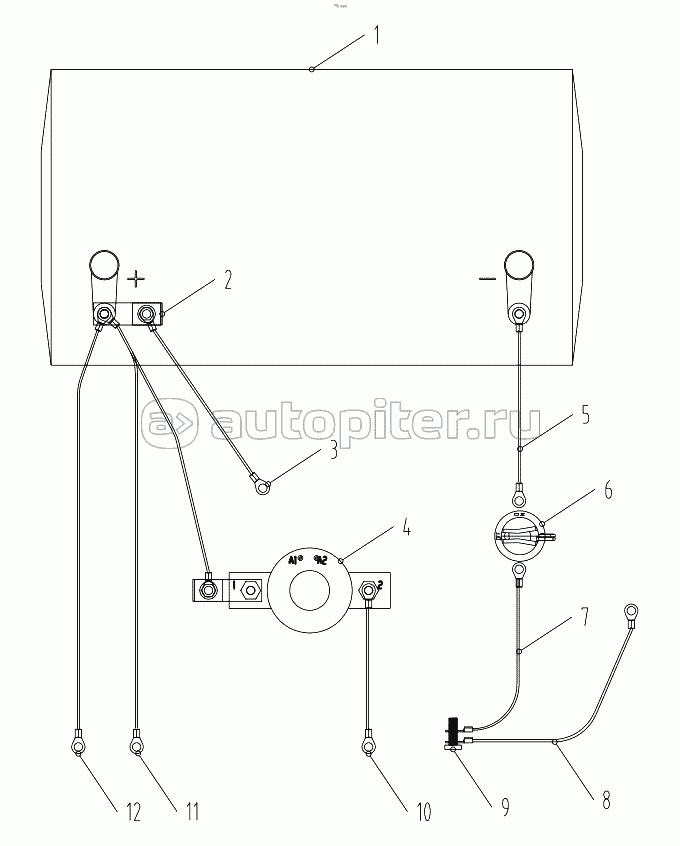 Power line 00771106200450000 with engine Deutz D435 Terminal components